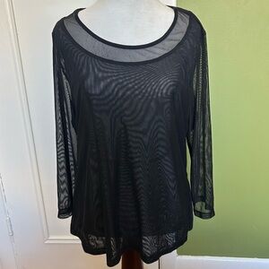 Cativa Black Sheer Women's Blouse